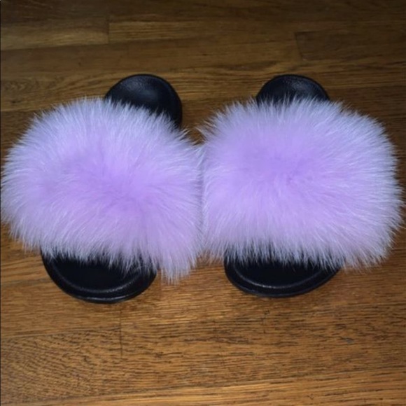 100% Real Fox Fur Slides ! - Picture 3 of 3